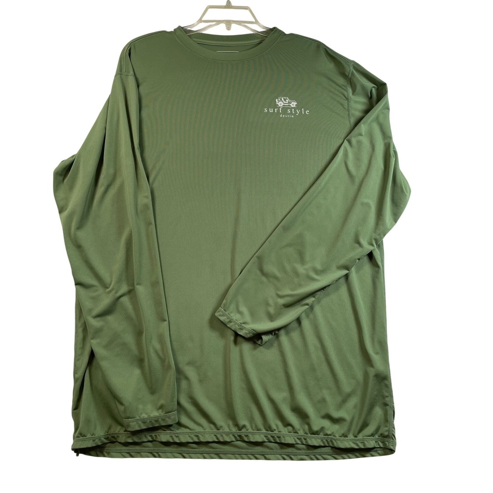 Ingear Mens XL Olive Green‎ UPF 50+ Long Sleeve Sun Shirt Surf Style Destin Jeep